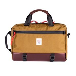 Topo Designs Commuter Briefcase - Duck Brown - Duck Brown / Dark Brown Leather